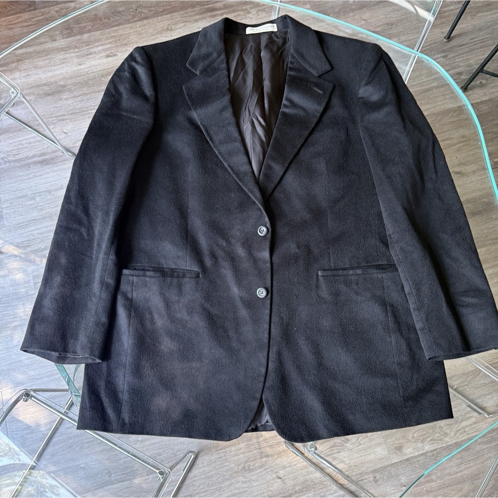 John W Nordstrom Loro Piana 100% Cashmere Sport Coat Blazer 44L Black Jacket